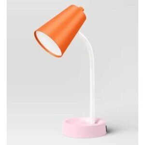 Room Essentials Modern Orange/Pink/White Color Block Desk Lamp With Flexible Nec
